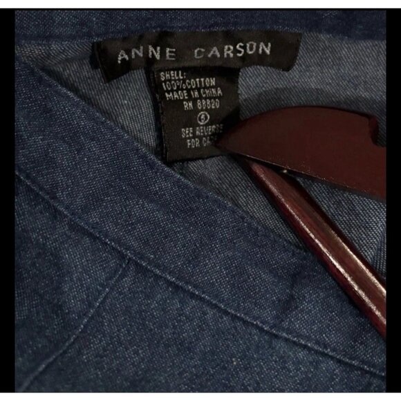 Anne Carson Vtg Elephant Zebra Giraffe Blue Denim Cropped Pants Sz 6 Side Zip - Picture 7 of 7